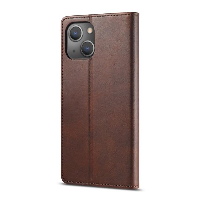 LC.imeeke - LC.IMEEKE iPhone 13 Plånboksfodral i Konstläder - Brun