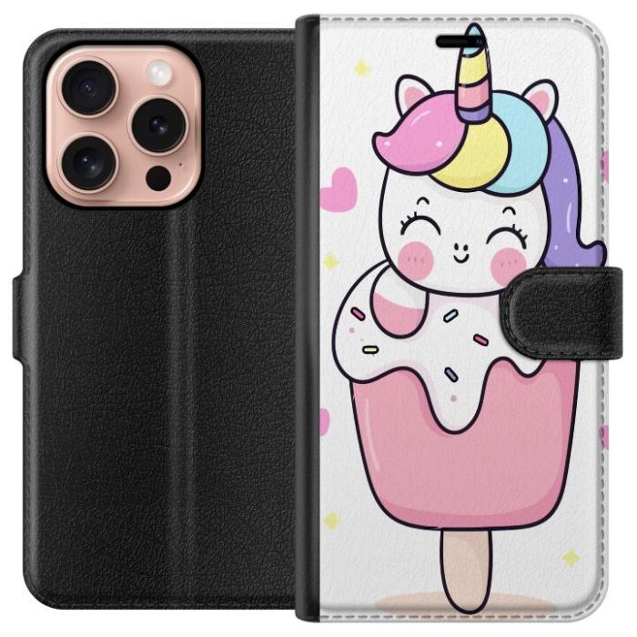 iSecrets - Plånboksfodral till Apple iPhone 16 Pro med Glad enhörning