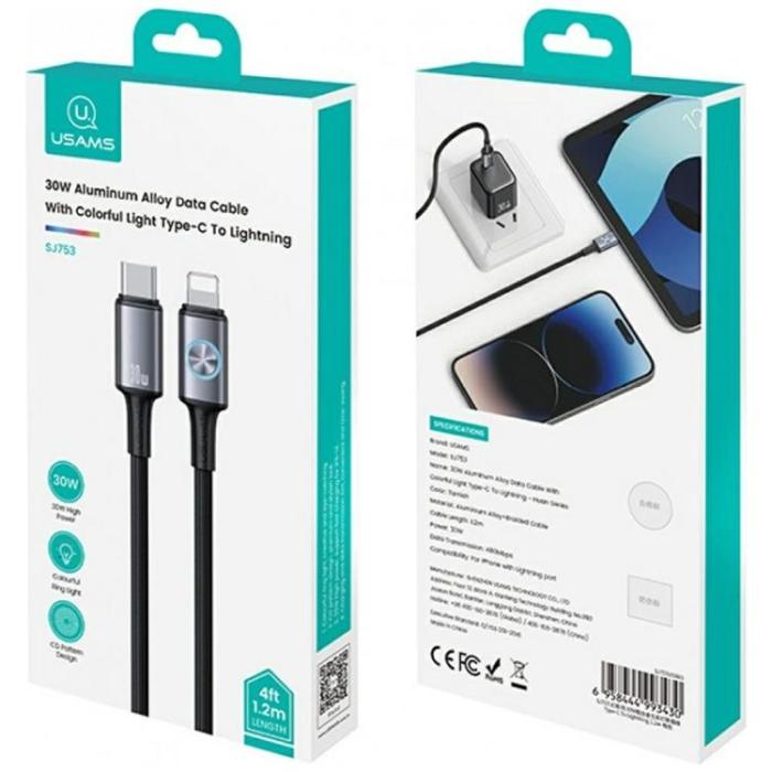 USAMS - USAMS USB-C Till Lightning Kabel 30W 1.2m Huan - Tarnish