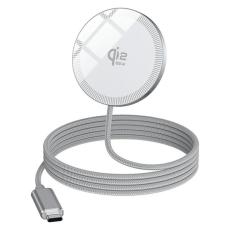A-One Brand - Qi2 MagSafe Tr&aring;dl&ouml;s Laddare iPhone 25W Snabbladdningsplatta Q12 - Vit