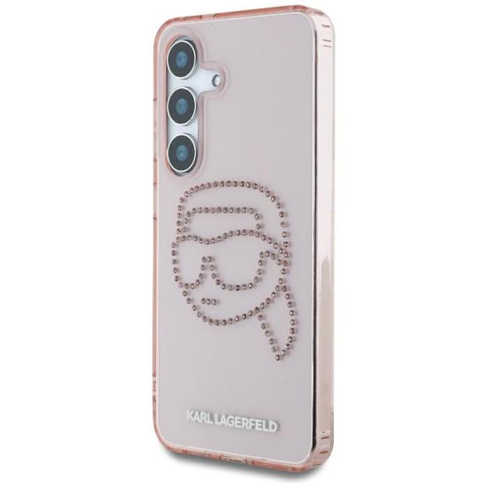 KARL LAGERFELD - Karl Lagerfeld Galaxy S25 Mobilskal Rhinestones Karl Head Logo - Rosa