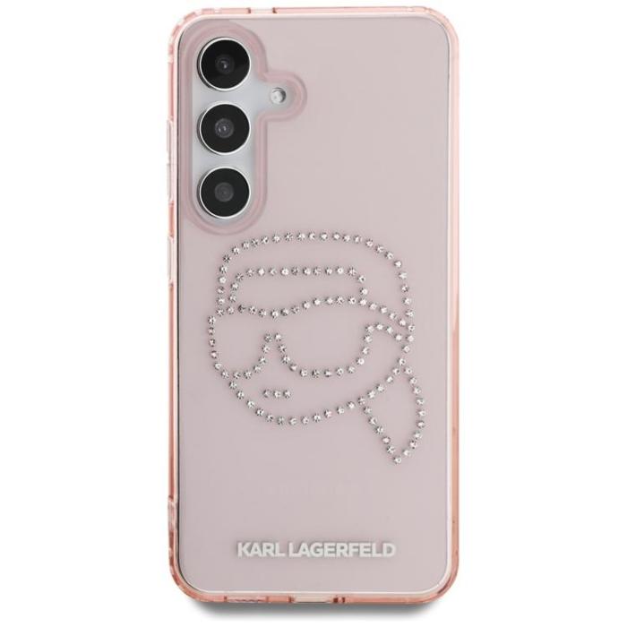 KARL LAGERFELD - Karl Lagerfeld Galaxy S25 Mobilskal Rhinestones Karl Head Logo - Rosa