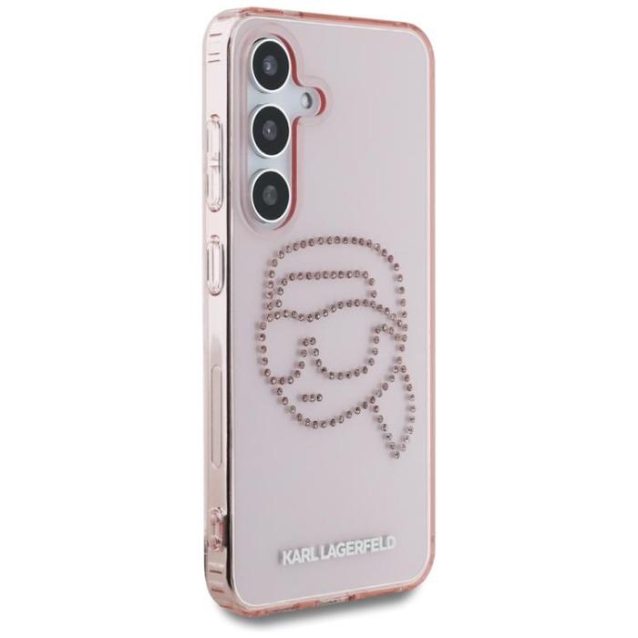 KARL LAGERFELD - Karl Lagerfeld Galaxy S25 Mobilskal Rhinestones Karl Head Logo - Rosa