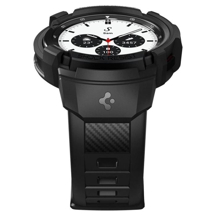 UTGATT4 - Spigen Rugged Armor Pro Strap Galaxy Watch 4 Classic 42mm - Matte Svart