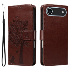 A-One Brand - iPhone 17 Air Plånboksfodral Tree Pattern - Coffee