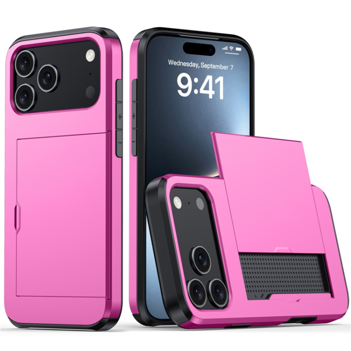 A-One Brand - iPhone 17 Pro Max Mobilskal korthållare - Rosa