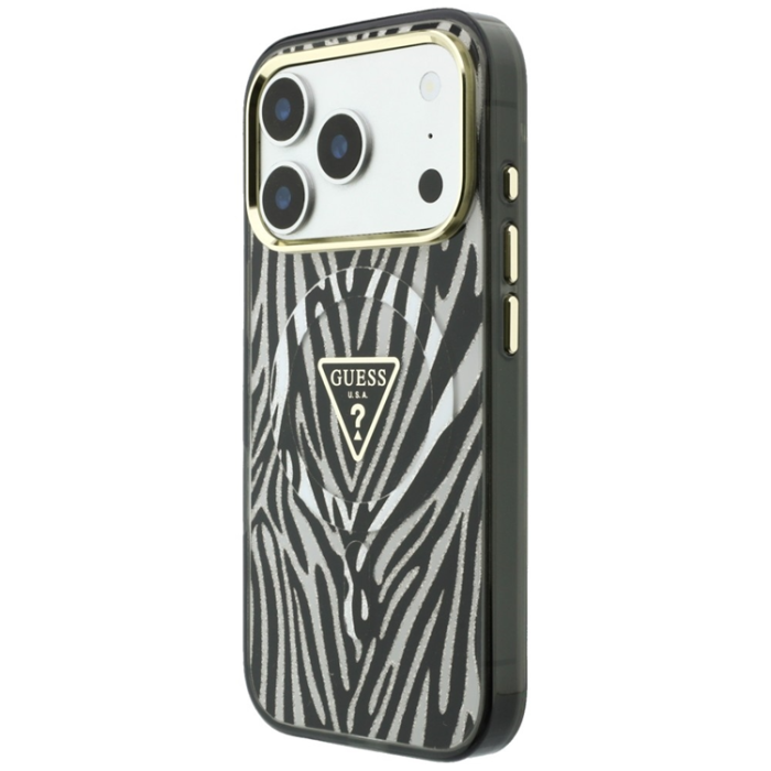 Guess - Guess Mobilskal För iPhone 18 Pro Max/17 Pro Max Magsafe IML Zebra Glitter