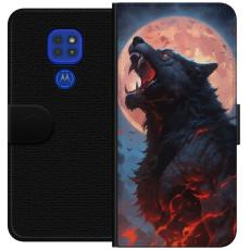 iSecrets - Plånboksfodral till Motorola Moto G9 Play med Ylande varg