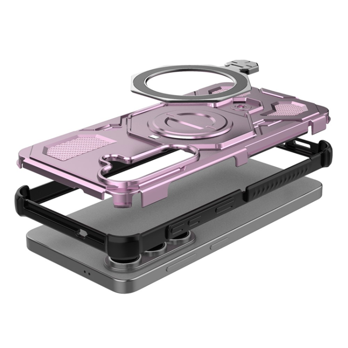 A-One Brand - Galaxy S26/S26 Pro Mobilskal Rotating Metal Kickstand - Rosa