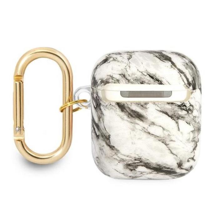 Guess - Guess Airpods Skal Marble Strap Collection - Grå