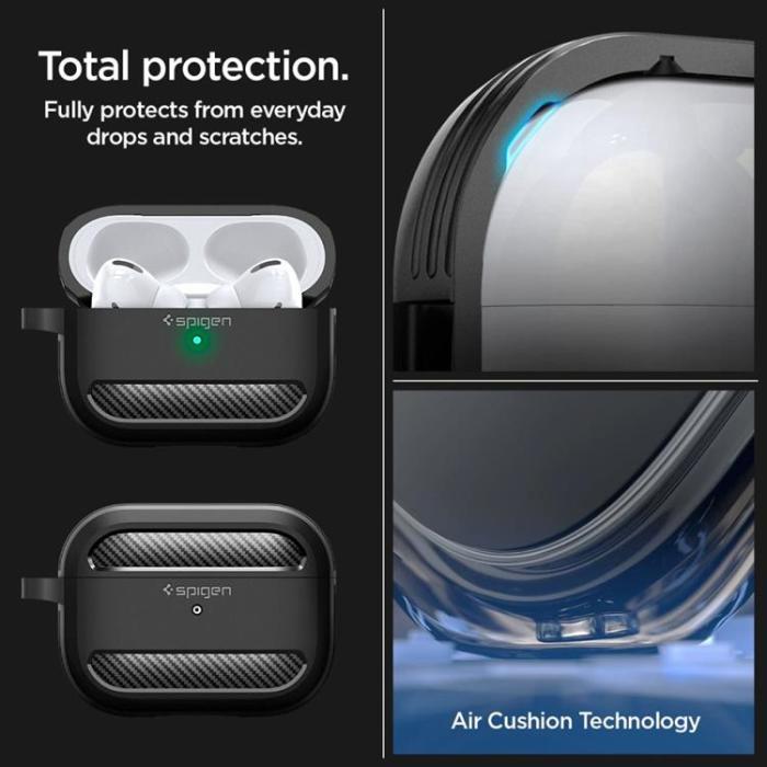 Spigen - Spigen Airpods Pro 1/2 Skal Rugged Armored - Svart