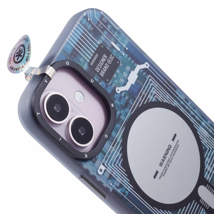 A-One Brand - Youngkit iPhone 16 Mobilskal Magafe IMD Pattern - Grå
