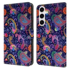 OEM - Samsung Galaxy S26 Fodral M&ouml;nstertryck St&auml;ll L&auml;der Flip - Etnisk Vinstock