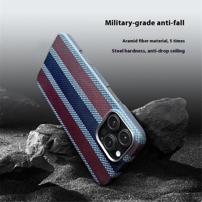 A-One Brand - iPhone 16 Pro Mobilskal Magsafe Aramid Fiber Tri Color