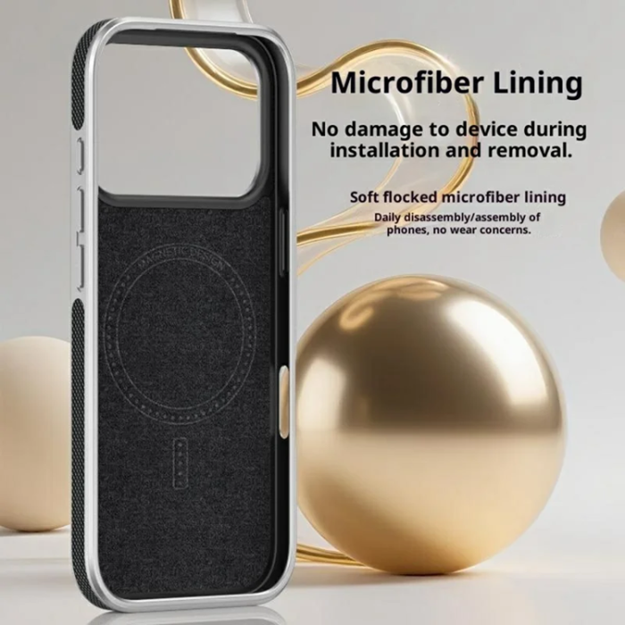 A-One Brand - iPhone 17 Pro Max Mobilskal Magsafe Diamond Texture - Svart