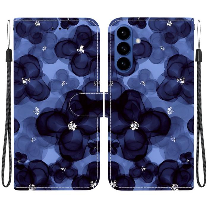 OEM - Samsung Galaxy S26 / S26 Pro Plånboksfodral Mönstertryckt Konstläder Blå Blomma