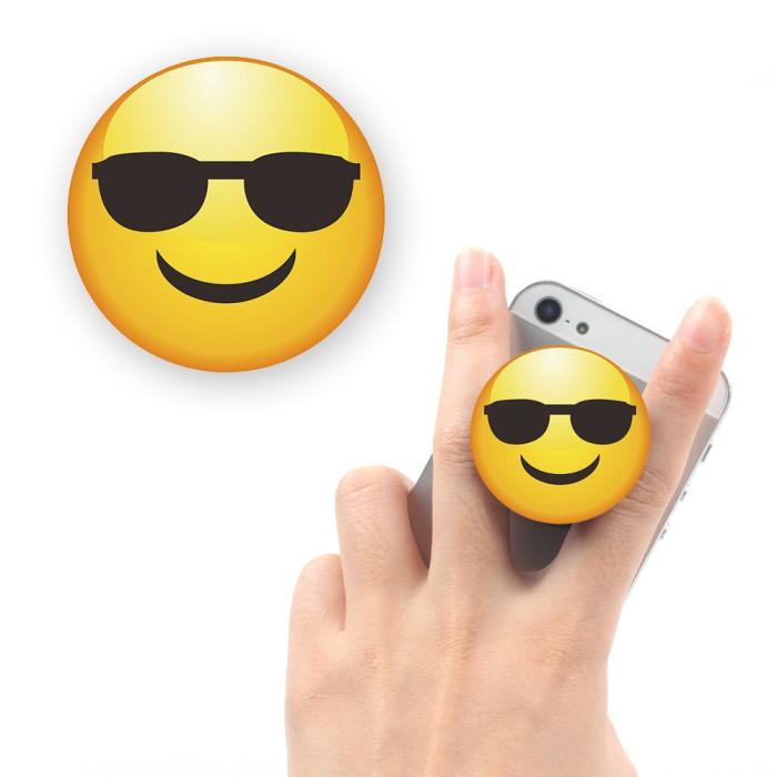 UTGATT5 - Finger Grip Hållare/Ställ - Smiley med Solglasögon