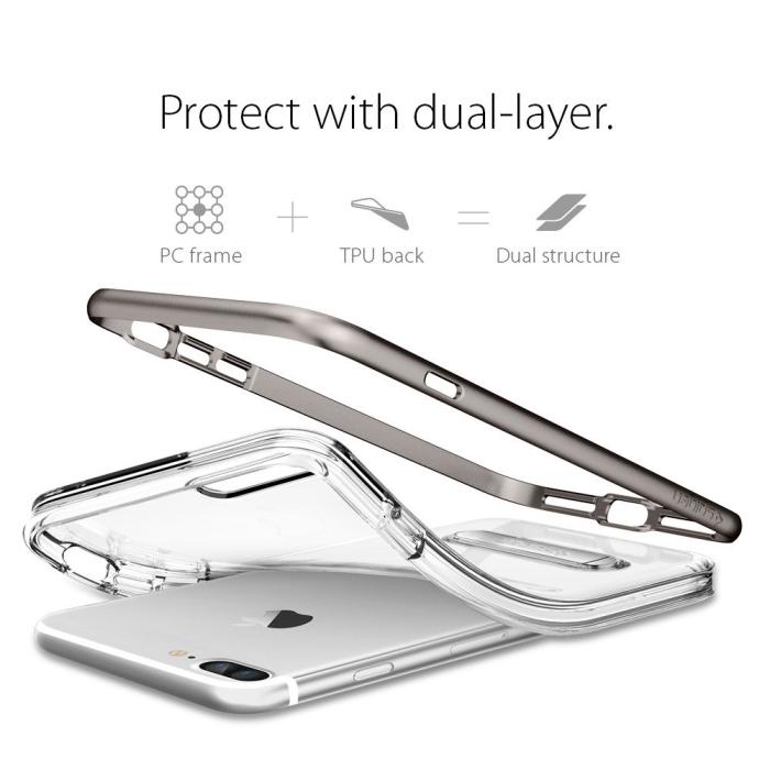 UTGATT5 - SPIGEN Crystal Hybrid Skal till iPhone 7 Plus - Rose Gold