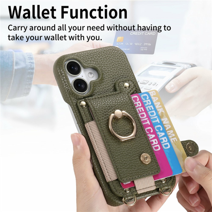 A-One Brand - iPhone 17 Mobilskal med Korthållare Ring Kickstand