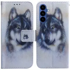 OEM - Samsung Galaxy S26 Pl&aring;nboksfodral M&ouml;nstertryck Konstl&auml;der - Wolf
