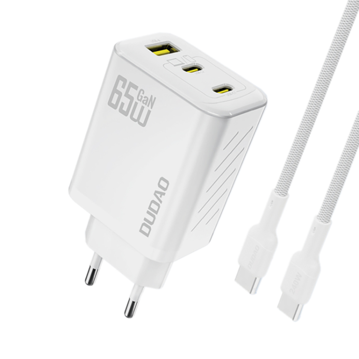Dudao - Dudao Snabbladdare USB-A/2x USB-C 65W med USB-C Kabel