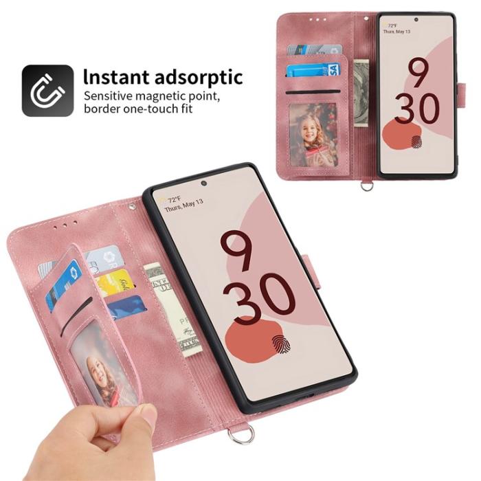 A-One Brand - Google Pixel 7 Plånboksfodral Imprinted Flower - Rosa