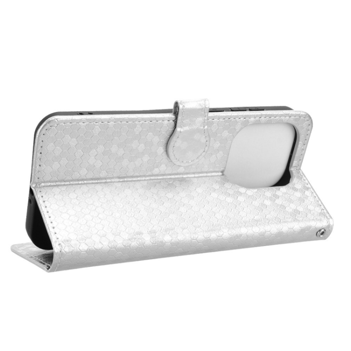 A-One Brand - OnePlus 15 5G Konstläder Plånboksfodral Dot Pattern Imprint - Silver