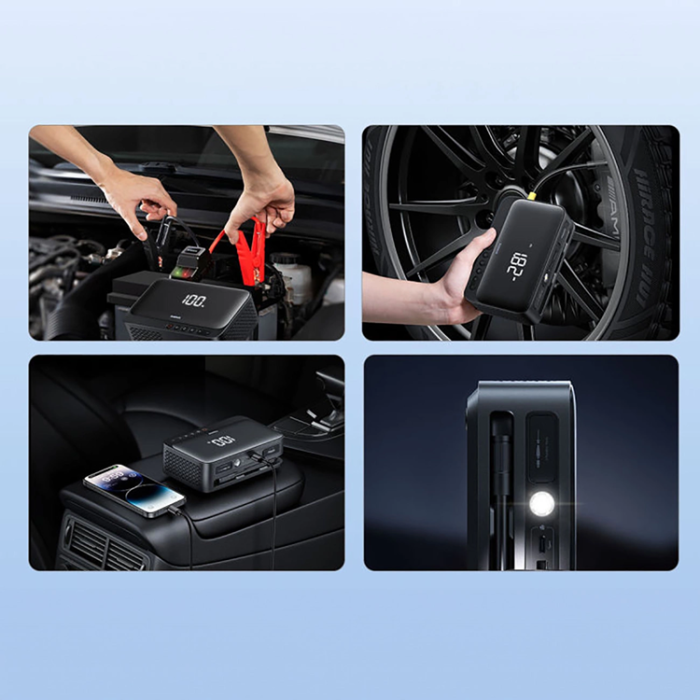 BASEUS - Baseus 4in1 Starthjälp 600A Powerbank 6000mAh Compressor, Flashlight