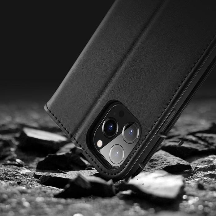 UTGATT - Dux Ducis Äkta Läder Fodral iPhone 13 Pro Max - Svart