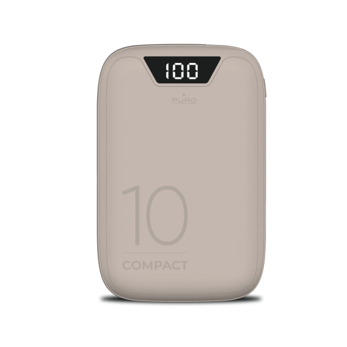 UTGATT1 - Puro - Powerbank 10000 mAh Display USB-A+USB-C 15W - Rosa