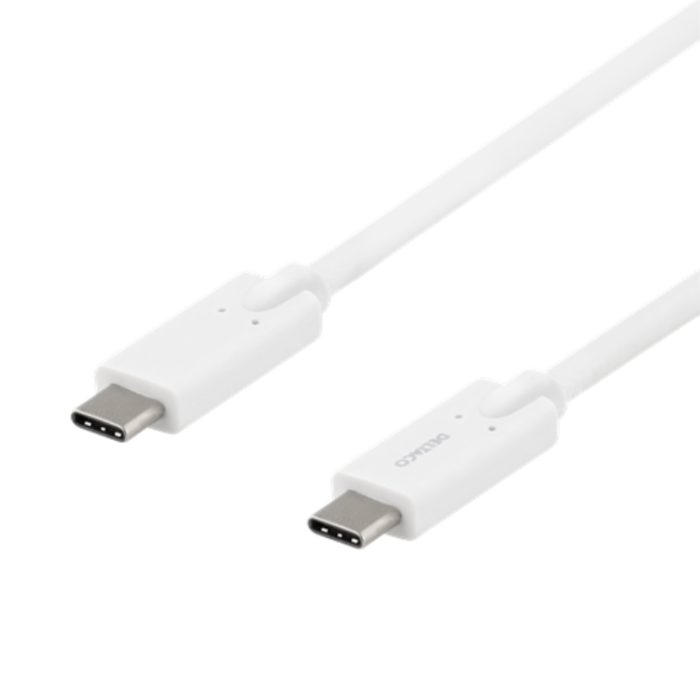 UTGATT1 - Deltaco USB-C till USB-C Kabel 5A 2 m - Vit