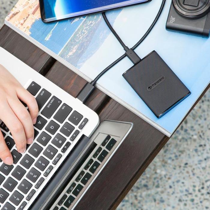 Transcend - Transcend Portabel SSD ESD270C USB-C 500GB (R520/W460) - Svart