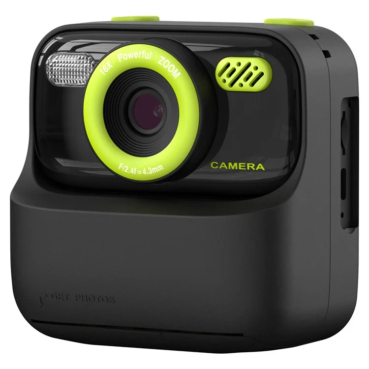 Barn Digitalkamera HD 1080P Med Skrivare P79 (Svart/Grön) | 264 | AlltMobil