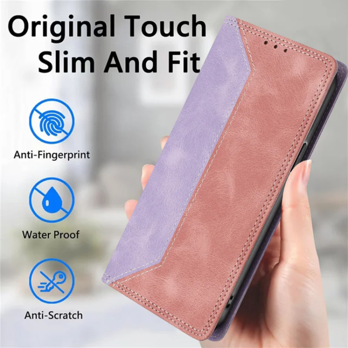 A-One Brand - OnePlus 15 Konstläder Plånboksfodral Färg Splicing RFID-Skydd