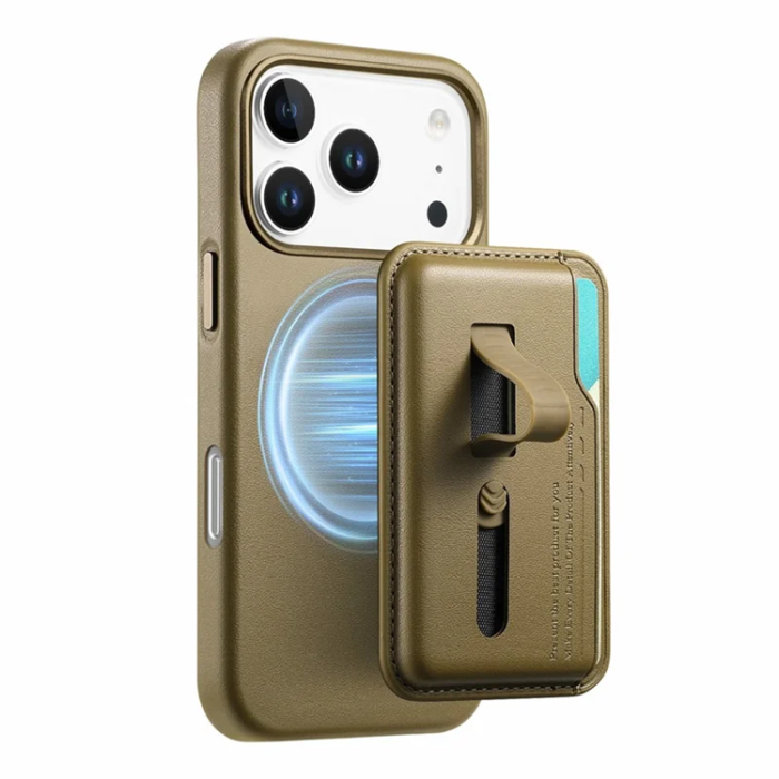 A-One Brand - Mobilskal till iPhone 17 Pro Max Magsafe Detachable korthållare - Khaki