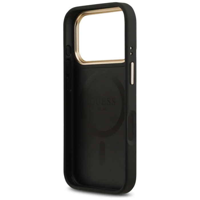 Guess - Guess iPhone 17 Pro Mobilskal Magsafe Peony Hot Stamp - Svart