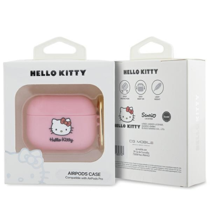 Hello Kitty - Hello Kitty AirPods Pro Skal Silikon Kitty Head - Rosa