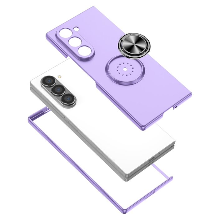 A-One Brand - Galaxy Z Fold7 Mobilskal Rotatable Ring Kickstand - Lila