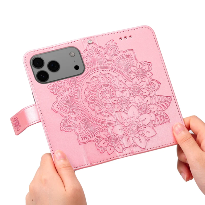 A-One Brand - iPhone 17 Pro Max Plånboksfodral Floral Pattern - Rosa