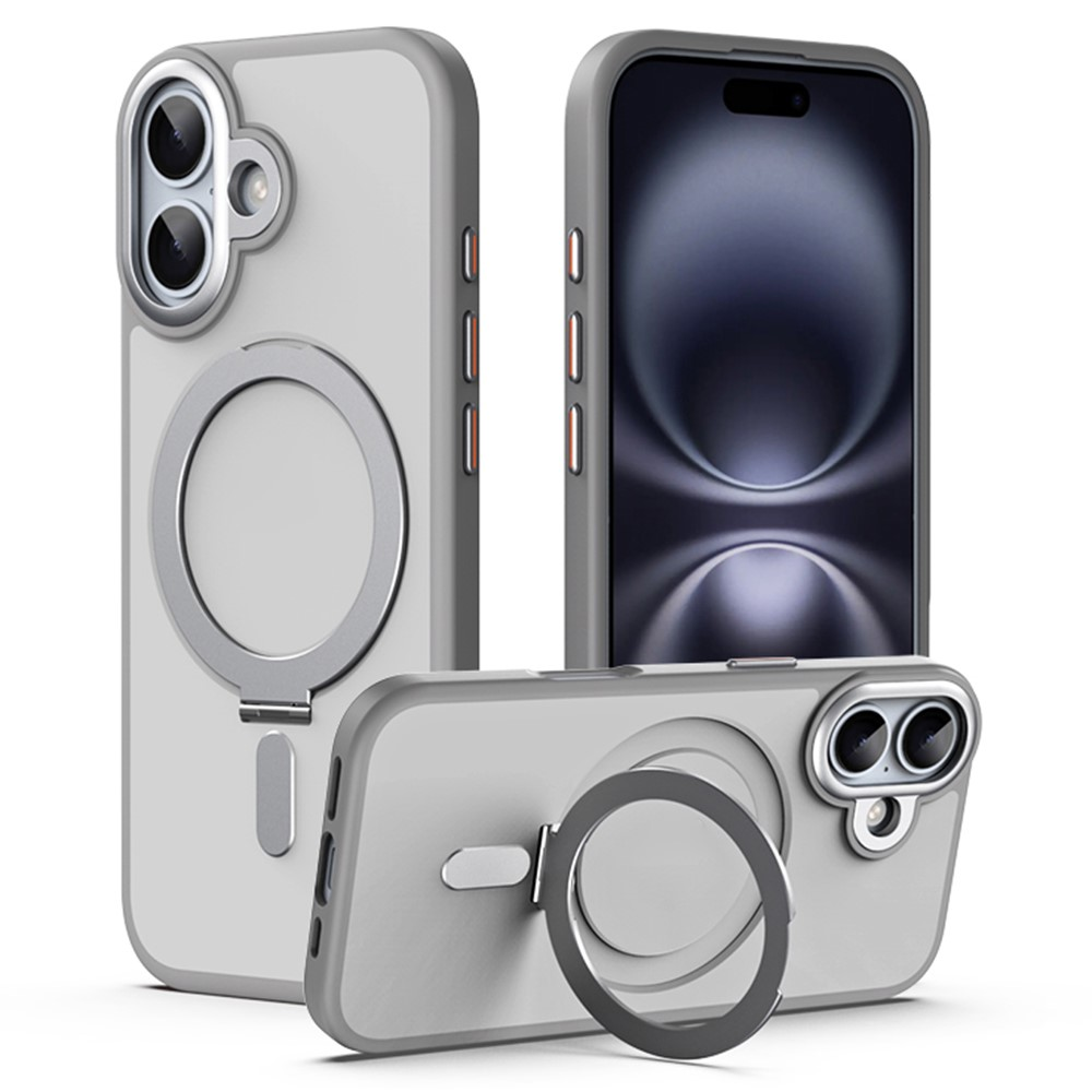 iPhone 17 Mobilskal MagSafe Kickstand TPU + Acrylic (Grå) | 2353 | AlltMobil