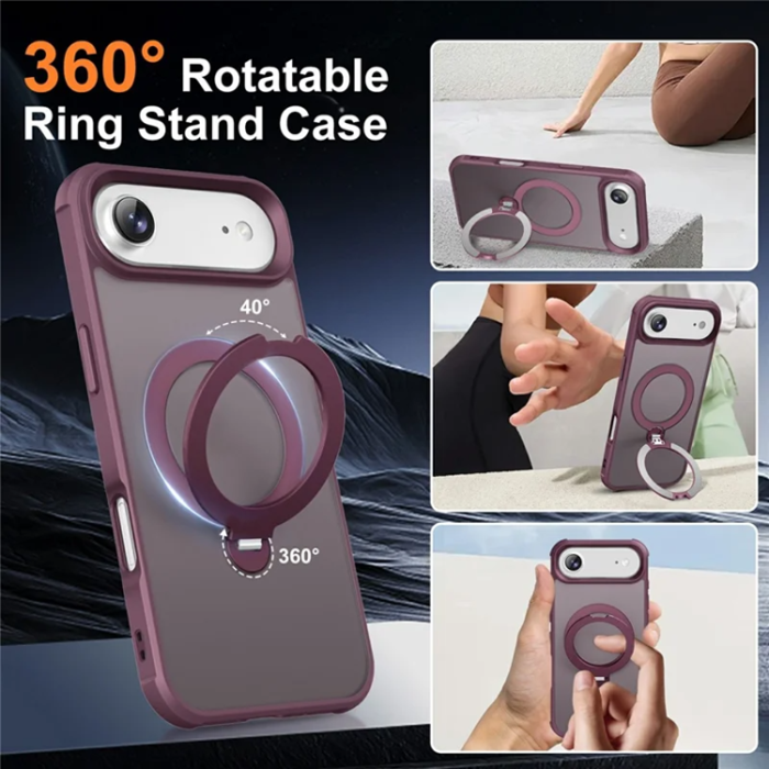 A-One Brand - iPhone Air Mobilskal MagSafe Kickstand TPU + PC - Vinröd