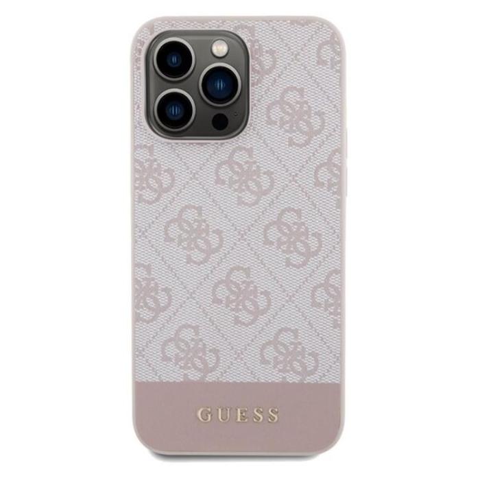 Guess - Guess iPhone 15 Pro Mobilskal Stripe Collection - Rosa