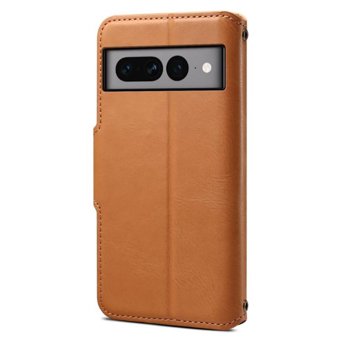 DENIOR - DENIOR Google Pixel 7 Pro 5G Stöttåligt Plånboksfodral Konstläder Khaki