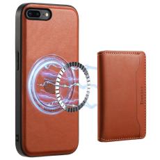 DENIOR - DENIOR iPhone 7 Plus/8 Plus Magnetfodral KonstL&auml;der - Brun