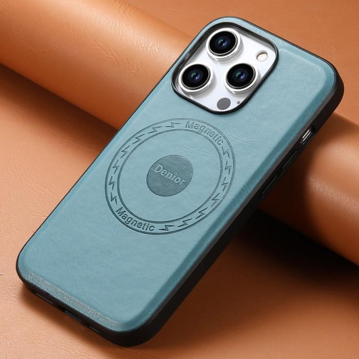 DENIOR - DENIOR iPhone 15 Pro Fodral KonstLäder - Blå