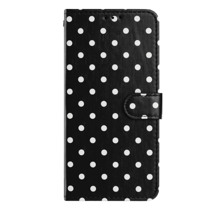 A-One Brand - OnePlus 15 5G Plånboksfodral Polka Dot Pattern Läder - Svart