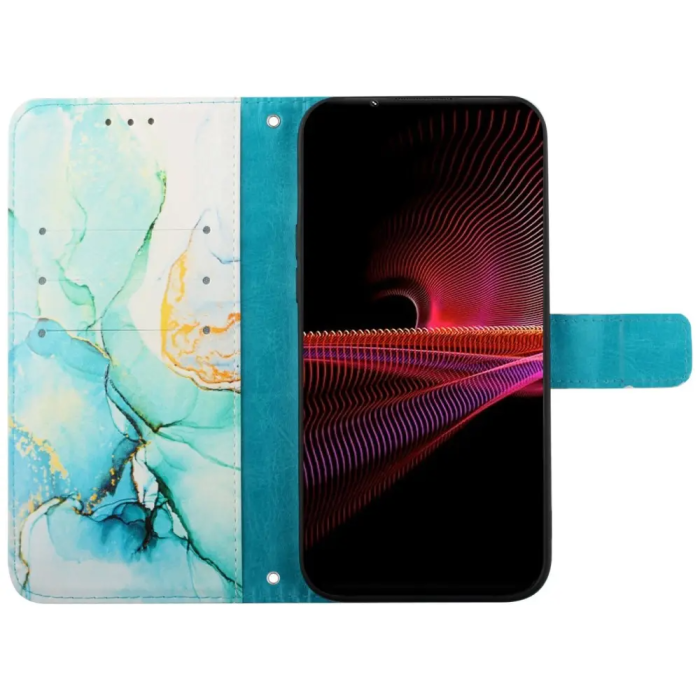 Taltech - Sony Xperia 10 IV Plånboksfodral Pattern Printing - Grön 003