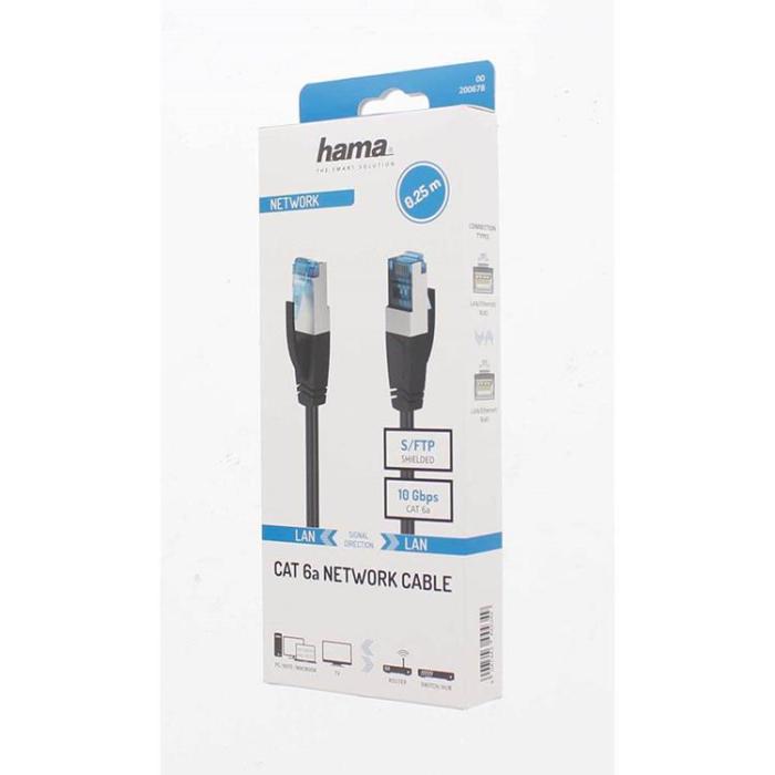 Hama - HAMA Nätverkskabel CAT6a S / FTP 0.25m - Svart