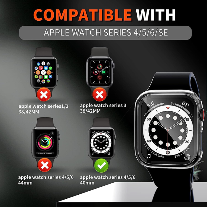 OEM - 2-i-1 Skal med Hädat glas Apple Watch 7/8 (38mm) - Clear
