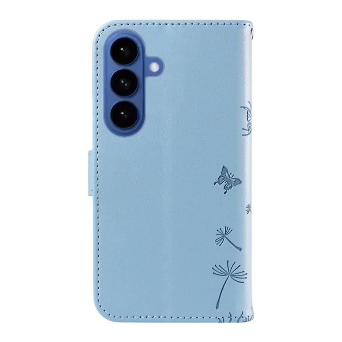 OEM - Samsung Galaxy S26+ Plånboksfodral Konstläder Med Rem Dandelion - Ljusblå